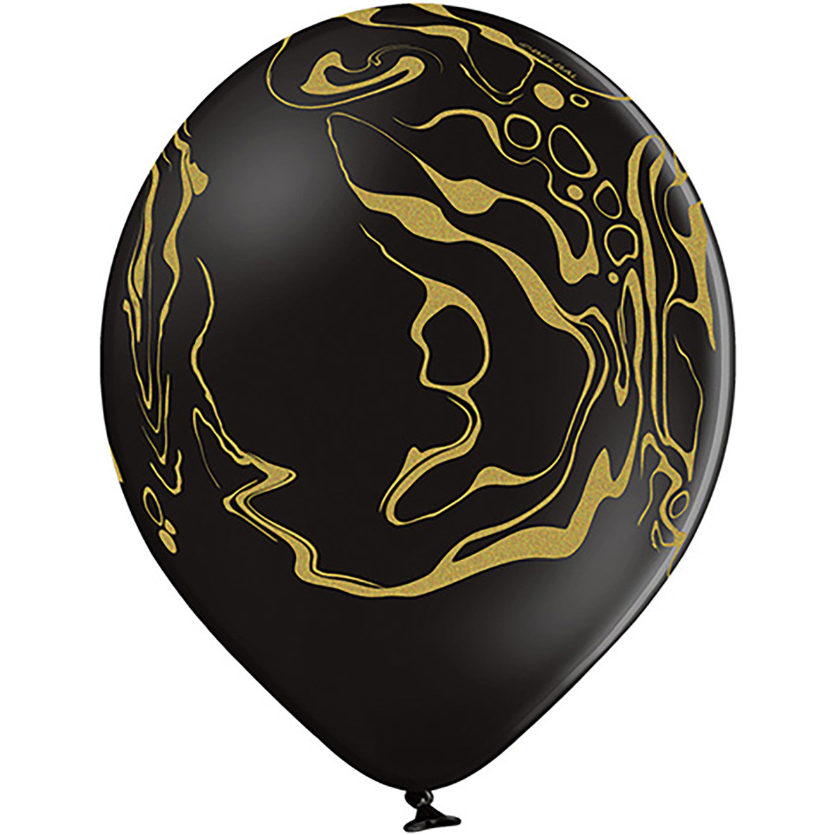 Латексна кулька Belbal Мармур золотистий на чорному Marble 12" (30 см)