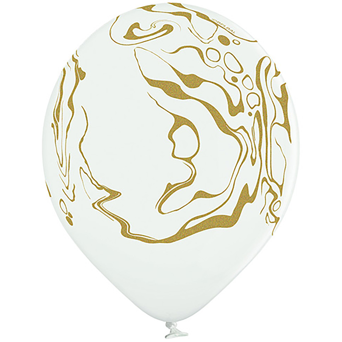 Латексна кулька Belbal Мармур золотистий на білому Marble 12" (30 см)