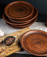 Набір тарілок 200 мм із червоної глини 6 шт
