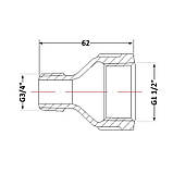 Перехід чавунний 1" 1/2х3/4" ВН, фото 2