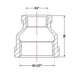 Муфта чавунна 1/2х1" ВР, фото 2