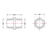 Ніпель чавунний 2" НР, фото 2