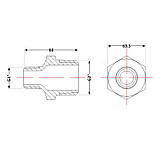 Ніпель чавунний 2"х1" НР, фото 2