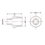 Ніпель чавунний 2"х1" 1/4 НР, фото 2