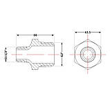 Ніпель чавунний 2"х1" 1/2 НР, фото 2