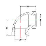 Кут чавунний 1" ВР, фото 2