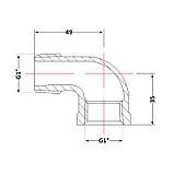 Кут чавунний 1" НР, фото 2