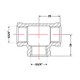 Трійник чавунний 3/4" ВР, фото 2