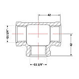 Трійник чавунний 1" 1/4 ВР, фото 2