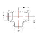 Трійник чавунний 2" ВР, фото 2