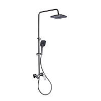 Душова система універсальна Qtap Gemini на три споживачі (з виливом) QTGEM111GMB45688 Gunmetal Black PVD