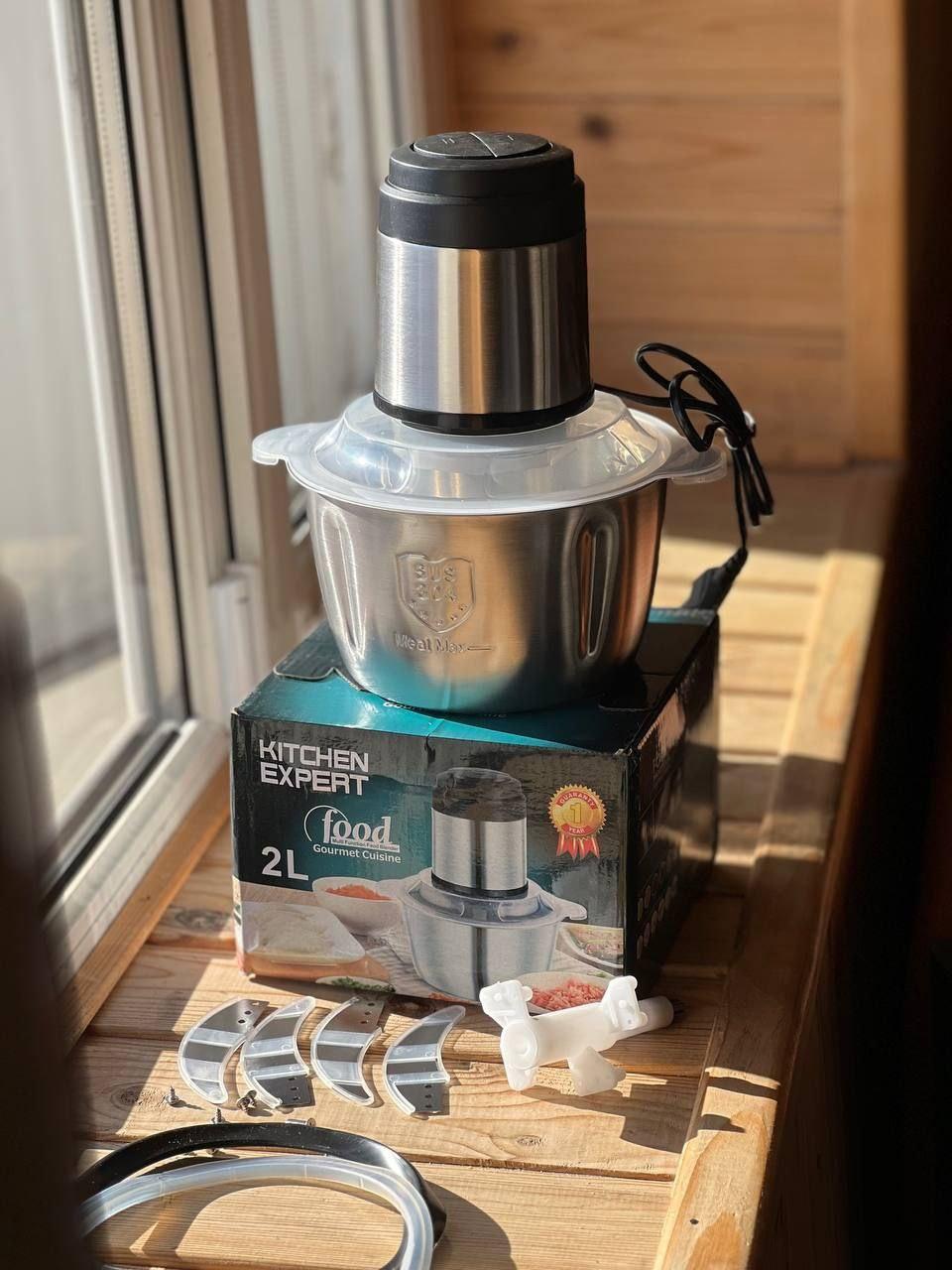 Блискавка Електричний МЕТАЛІЧНА 2 літр пристрій для подрібнення MIXER XL-275, фото 1