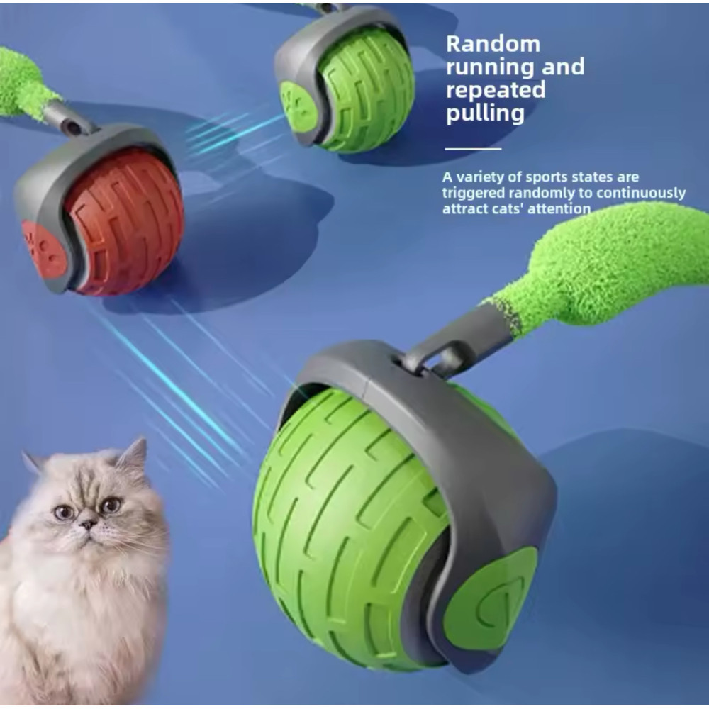 М'яч для кішок із пухнастою гусячою подушкою, інтерактивний кумедний, Cat toy ball AND XL1247, фото 1