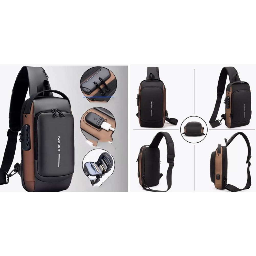 Нагрудна сумка з протиприпасованим замком із паролем Backpack AND XL1228, фото 1