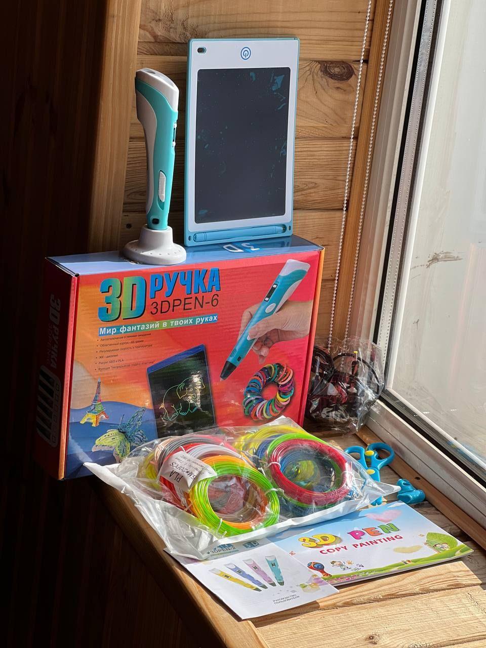 3D ручка Дитячий набір 3D ручка Pen 6 + планшет для малювання 3D PEN AND436, фото 1