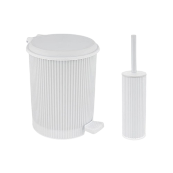 Набір для ванної кімнати 2в1 (йорш,відро/д/сміття) білий Line OZER-CZ-019 ELIF