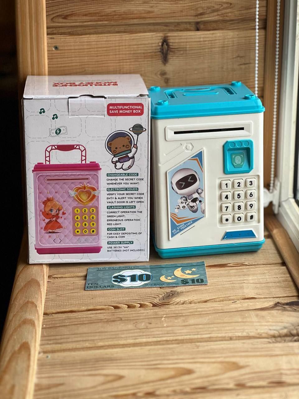 Скарбничка Електро сейф ROBOT BODYGUARD Блакитний Рожевий, фото 1