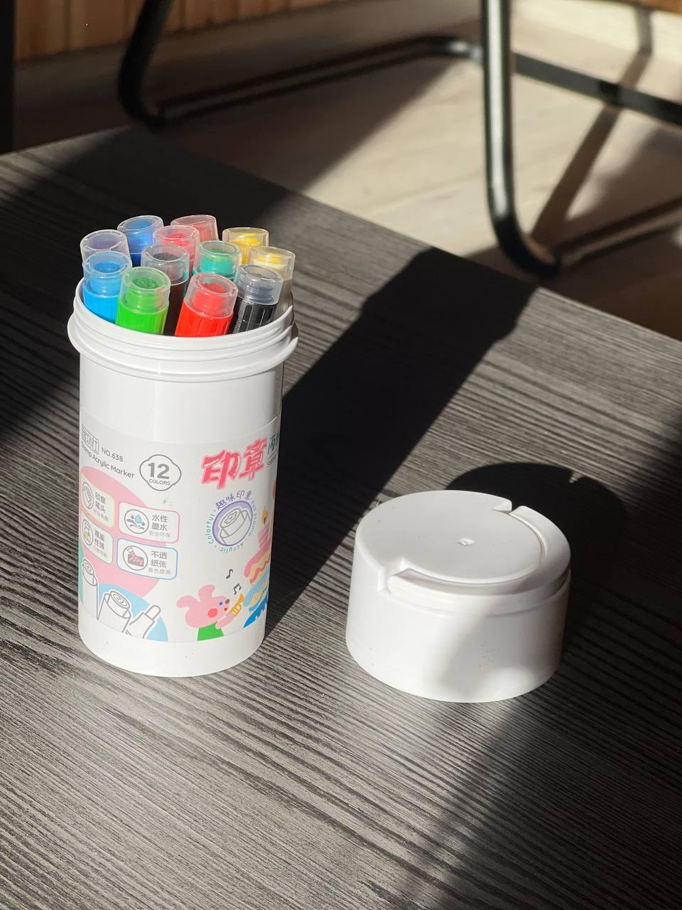 Акварельні маркери БІЛІ - NEW 12 Water color pen AND 638-12, фото 1