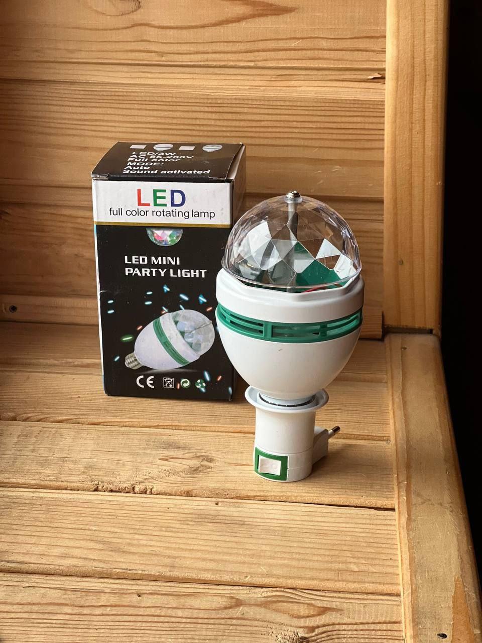 Диско Лампа Світлодіодна лампочка RGB у формі чарівної кулі E27 AND HA-142, фото 1