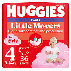 Підгузки-трусики дитячі Huggies Pant Girl розмір 4 (9-14кг) Jumbo 36 шт