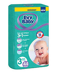 Evy baby підгузки дитячі midi elastic twin (3) 5-9 кг, 44 шт
