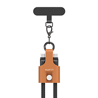 Кабель USB + ремінь 2в1 PD Type-C/Type-C Havit HV-CB6344 3,0A 60W 1,2м чорний, фото 3