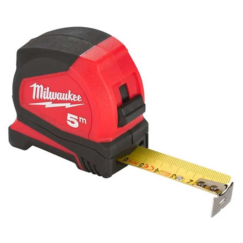 Рулетка Milwaukee Pro Compact 19 мм з фіксатором змотування 5м Червоний з чорним (4932459592)