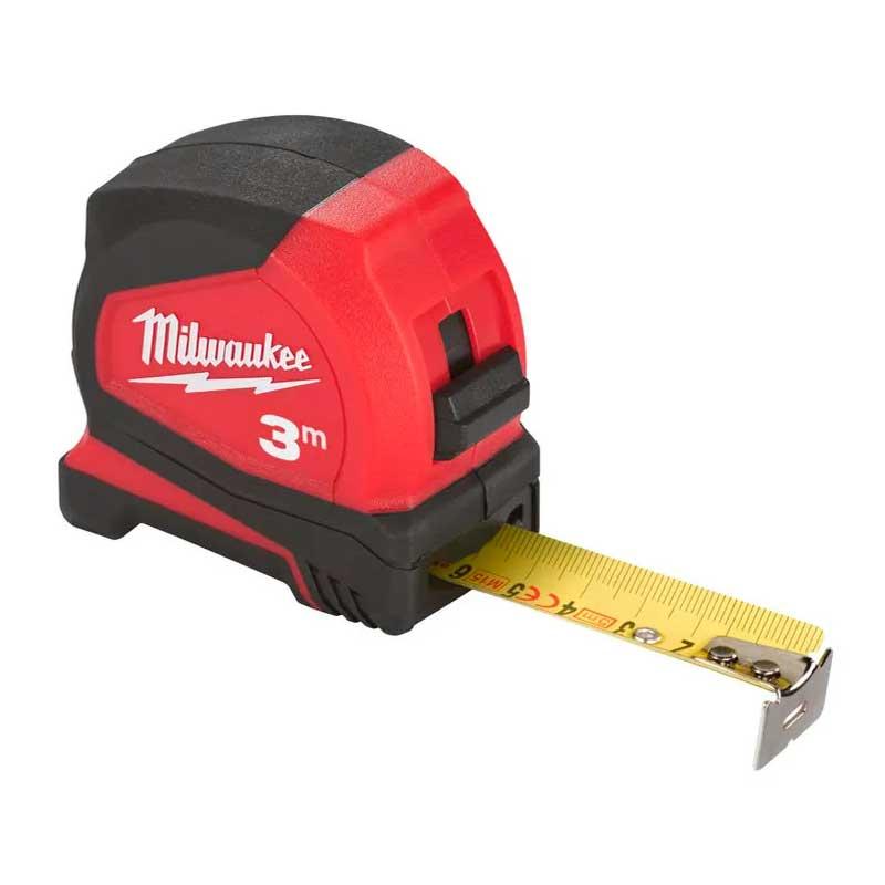 Рулетка Milwaukee Pro Compact 16 мм з фіксатором змотування 3м Червоний з чорним (4932459591)
