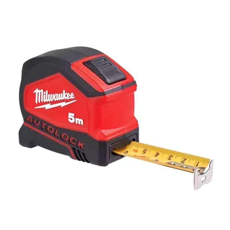 Рулетка Milwaukee Tape Measure Autolock 25 мм з фіксатором змотування 5м Червоний з чорним (4932464663)