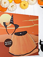 Костюм для девочки Единорог на Хеллоуин юбка и обруч 3-5 лет оранжевый