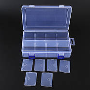 Контейнер для зберігання фурнітури та бісеру з кришкою та 8 відділеннями, Органайзер для дрібних деталей та Ардуїно, фото 2