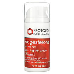 Крем для шкіри з прогестероном, Skin Cream, Protocol for Life Balance, ліпосомальний, без запаху, 85 г