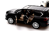 Масштабна модель автомобіля Lexus LX570 RESTEQ 1:24 — металева інерційна машинка зі світлом і звуком, у подарунковій коробці, фото 2