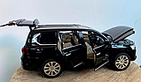Масштабна модель автомобіля Lexus LX570 RESTEQ 1:24 — металева інерційна машинка зі світлом і звуком, у подарунковій коробці, фото 7