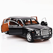 Модель автомобіля Rolls Royce Phantom 1:24 з інерційним механізмом, світлом і звуком — металева машинка преміум-класу