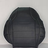 Авточохли Peugeot 2008 (2016–2019) (Модельні чохли Пежо 2008 екошкіра з вишивкою Чорні), фото 2