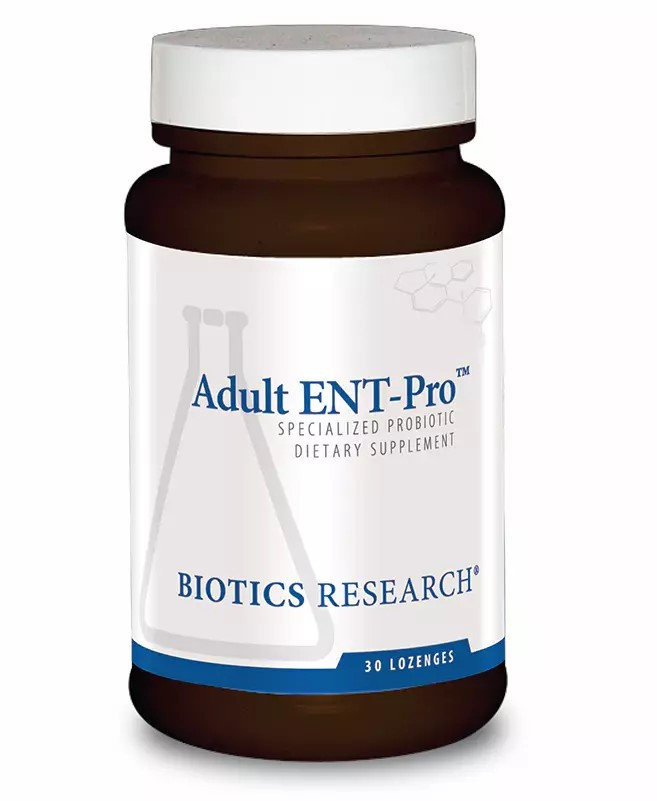 Biotics Research Adult ENT-Pro / Льодяники з пробіотиком для здоров'я ЛОР-органів 30 шт.