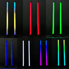 Світлодіодні панелі 53см 2шт RGB з APP Smart від USB та пультом, чорні, фото 4