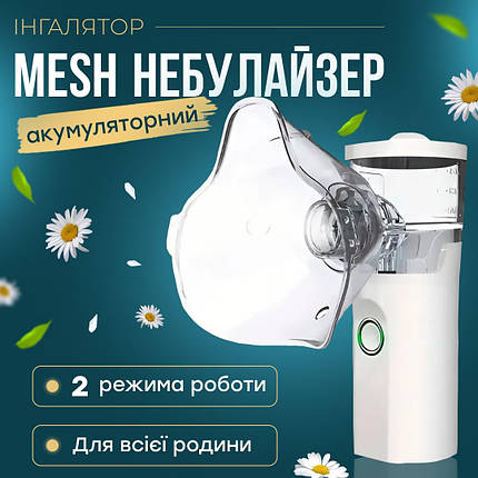 Ультразвуковий небулайзер меш інгалятор акумуляторний портативний компактний для дітей та дорослих Swan TZ-W08, фото 1
