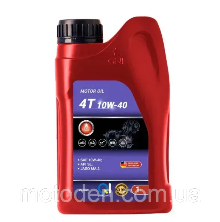 Олива моторна мото GNL MOTO 4T 10W-40 API SL 1л, фото 1