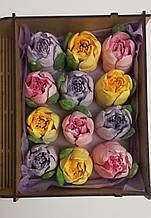 Зефір натуральний квіти зефірні в подарунковій дерев'яній коробочці Книга 300305512