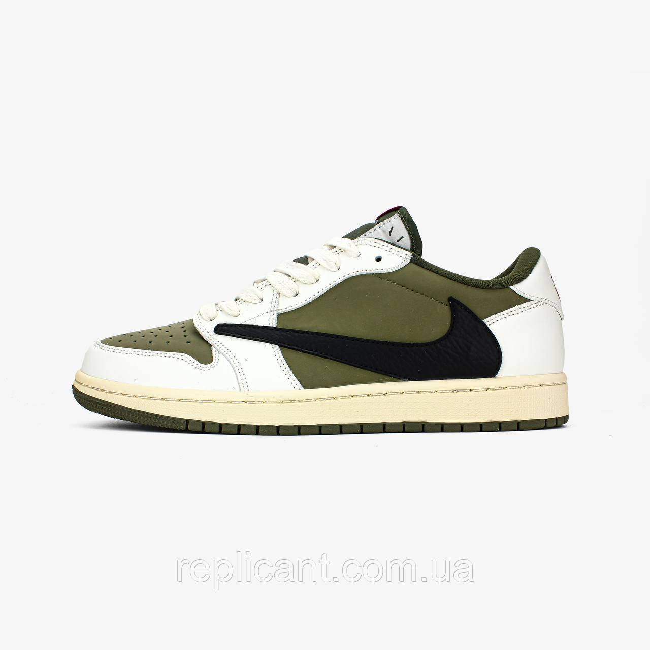 Мужские кроссовки Nike Travis Scott X Jordan 1 Low OG SP Reverse Olive Medium Olive чоловічі кросівки