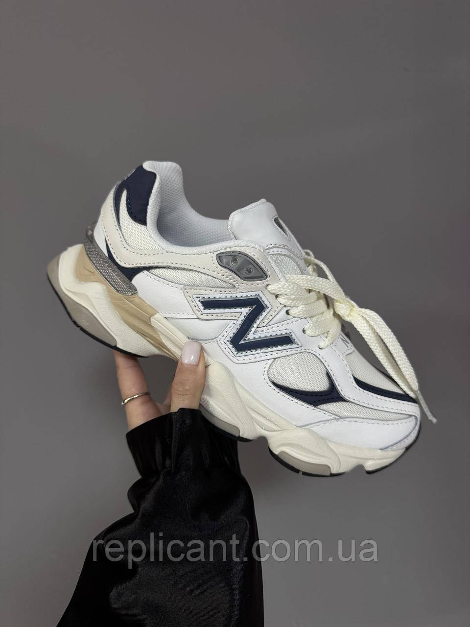 Мужские кроссовки New Balance “WHITE / NAVY BLUE” premium чоловічі кросівки New Balance унісекс