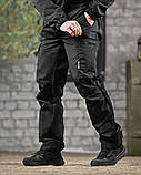 Літній польовий костюм 7.62 чорний для поліції та охорони з ріп-стопу ДЛ6503 ТМ, фото 6