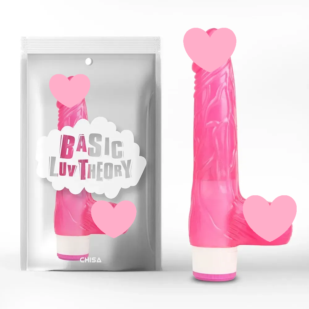 Вибратор з яєчнями ребристий Chisa Basic Luv Theory, рожевий, фото 1