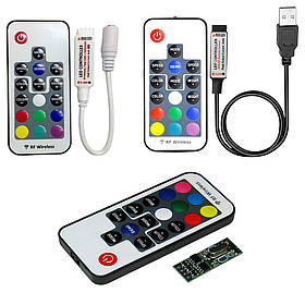 Контролер RGB 5-24V 6A, пульт RF 17 кнопок