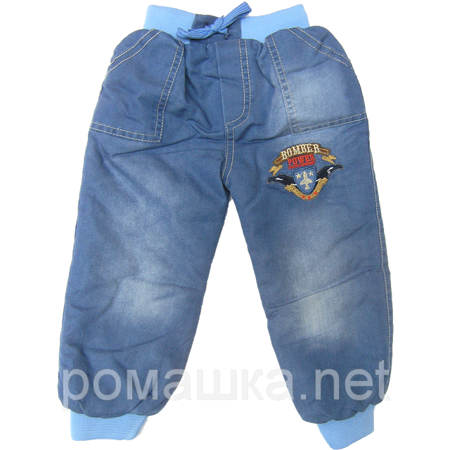 Дитячі утеплені джинси р. на 80 махре для хлопчика теплі зимові Туреччина 3351 Синій