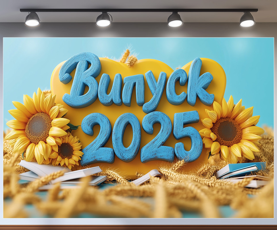 Банер для фотозони "Випуск 2025" | 1.8×1.2 м | Шкільний фон для випускного №41306