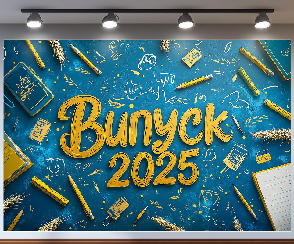Банер для фотозони "Випуск 2025" | 1.8×1.2 м | Шкільний фон для випускного №41309
