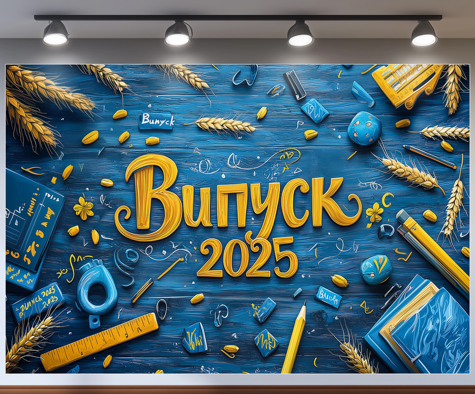 Банер для фотозони "Випуск 2025" | 1.8×1.2 м | Шкільний фон для випускного №41310